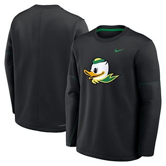 Men's Nike Black Oregon Ducks 2026 Sideline Coaches Therma-FIT Long Sleeve Top