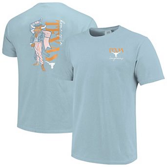 Women's Light Blue Texas Longhorns Americana Mascot Comfort Colors T-Shirt