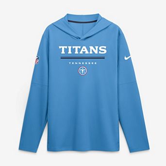 Men's Nike Light Blue Tennessee Titans Sideline Lightweight Long Sleeve Hooded Dri-FIT Top