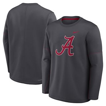Men's Nike Anthracite Alabama Crimson Tide 2026 Sideline Coaches Therma-FIT Long Sleeve Top