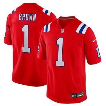 Men's Nike A.J. Brown Red New England Patriots Game Jersey