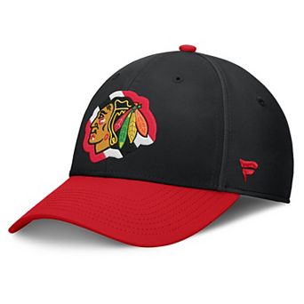 Men's Fanatics Black/Red Chicago Blackhawks Flex Fit Hat