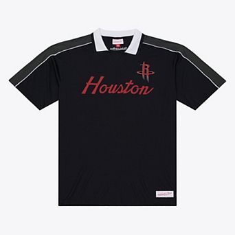 Men's Mitchell & Ness Black Houston Rockets Polo Jersey