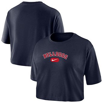 Women's Nike Navy Gonzaga Bulldogs Dri-FIT Cropped T-Shirt