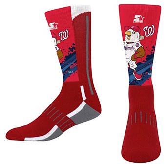 Youth Starter Red Washington Nationals Phenom Mascot Color Splash Crew Socks