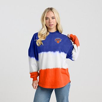 Women's Fanatics Blue/Orange New York Knicks 2026 NBA Finals Champions Ombre Long Sleeve T-Shirt