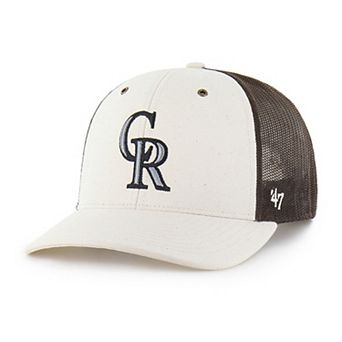 Men's Carhartt x '47 Natural/Brown Colorado Rockies Undyed Trucker Adjustable Hat