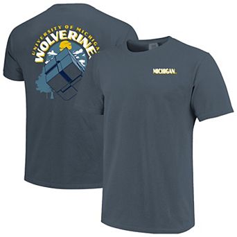 Men's Navy Michigan Wolverines Comfort Colors Team Statue T-Shirt