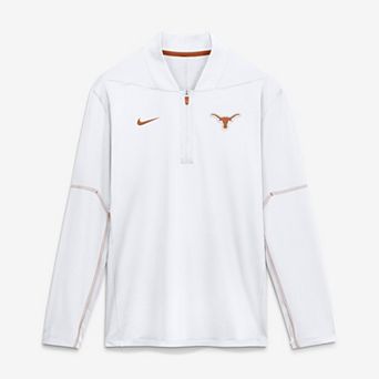 Men's Nike White Texas Longhorns Sideline Dri-FIT Long Sleeve Half-Zip Pullover