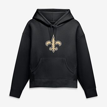 Women's Fanatics Black New Orleans Saints Relaxed High Hip Essential Legacy Hoodie