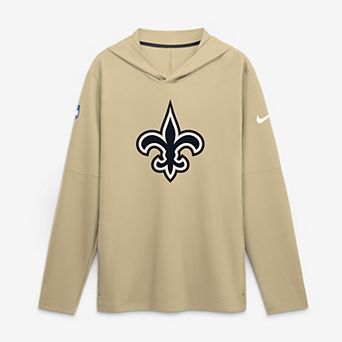 Men's Nike Gold New Orleans Saints Sideline Alternate Lightweight Long Sleeve Hooded Dri-FIT T-Shirt