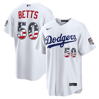 Fourth of July Men's Los Angeles Dodgers Mookie Betts Nike White USA 250 Stadium Jersey