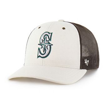 Men's Carhartt x '47 Natural/Brown Seattle Mariners Undyed Trucker Adjustable Hat