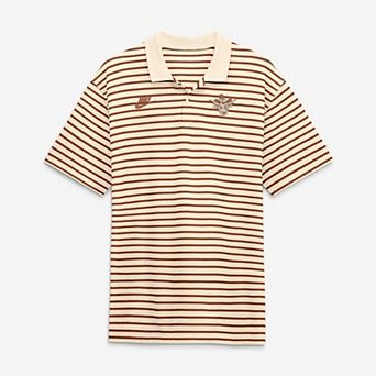 Men's Nike Natural/Texas Orange Texas Longhorns Striped Primary Logo Dri-FIT Polo