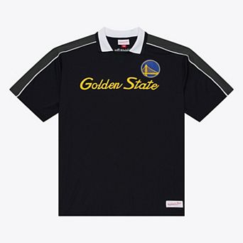Men's Mitchell & Ness Black Golden State Warriors Polo Jersey
