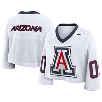 Women's Nike White Arizona Wildcats Oversized Logo Cropped Fashion Jersey