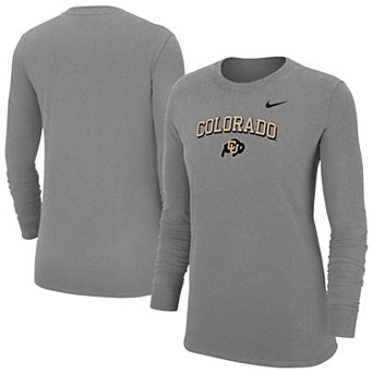 Women's Nike Heather Gray Colorado Buffaloes Core Long Sleeve T-Shirt