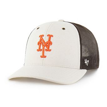 Men's Carhartt x '47 Natural/Brown New York Mets Undyed Trucker Adjustable Hat