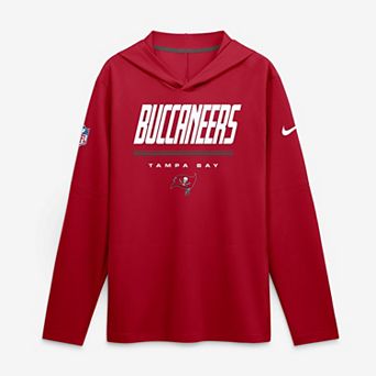 Men's Nike Red Tampa Bay Buccaneers Sideline Game On Lightweight Long Sleeve Hooded Dri-FIT Top