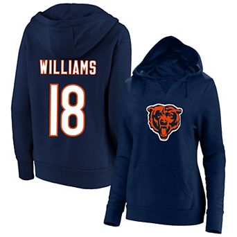 Women's Fanatics Caleb Williams Navy Chicago Bears Plus Size Player Name & Number V-Neck Hoodie