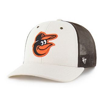 Men's Carhartt x '47 Natural/Brown Baltimore Orioles Undyed Trucker Adjustable Hat