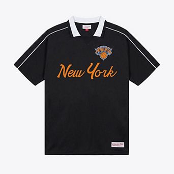 Men's Mitchell & Ness Black New York Knicks Polo Jersey