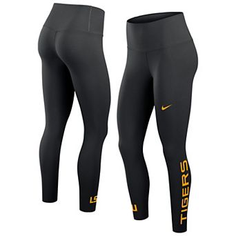 Women's Nike Black LSU Tigers Zenvy High Rise Dri-FIT 7/8 Leggings
