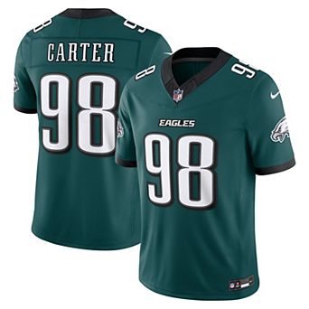 Men's Nike Jalen Carter Midnight Green Philadelphia Eagles Team Vapor F.U.S.E. Stitched Limited Jersey