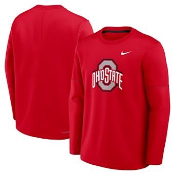 Men's Nike Scarlet Ohio State Buckeyes 2026 Sideline Coaches Therma-FIT Long Sleeve Top