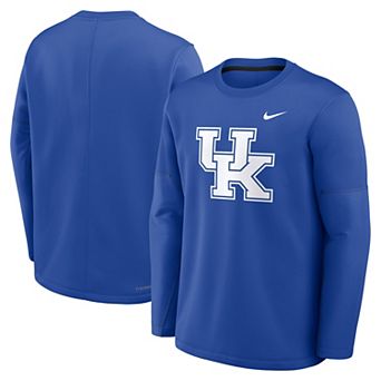 Men's Nike Royal Kentucky Wildcats 2026 Sideline Coaches Therma-FIT Long Sleeve Top