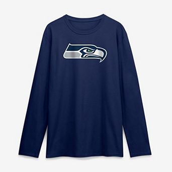 Men's Logo Athletic College Navy Seattle Seahawks Primary Logo Long Sleeve T-Shirt