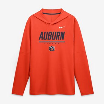 Men's Nike Orange Auburn Tigers 2026 Sideline Lightweight Long Sleeve Hooded Dri-FIT Top