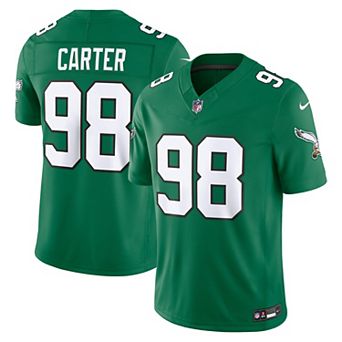 Men's Nike Jalen Carter Kelly Green Philadelphia Eagles Alternate Vapor F.U.S.E. Stitched Limited Jersey