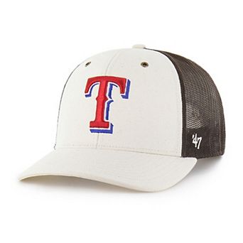 Men's Carhartt x '47 Natural/Brown Texas Rangers Undyed Trucker Adjustable Hat