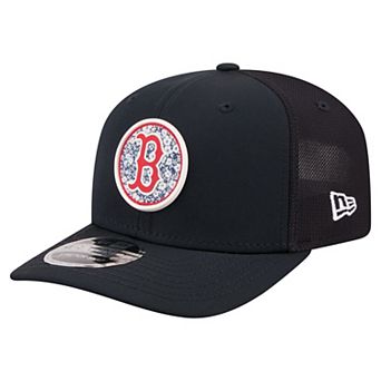 Men's New Era Navy Boston Red Sox Floral Patch 9SEVENTY Adjustable Hat