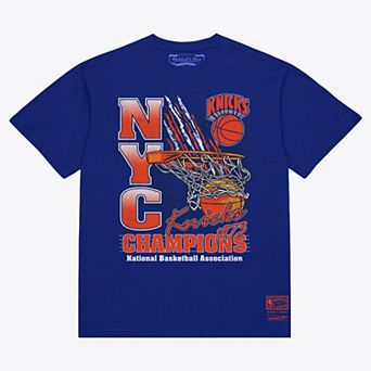 Men's Mitchell & Ness Blue New York Knicks 1973 NBA Finals Champions Net T-Shirt