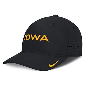 Men's Nike Black Iowa Hawkeyes Gameday Aerobill Swooshflex Dri-FIT Hat