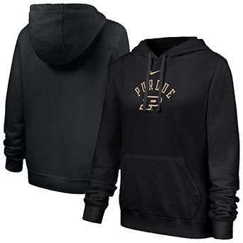 Women's Nike Black Purdue Boilermakers Club Fleece Hoodie