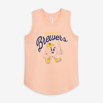 Youth Soft as a Grape Orange Milwaukee Brewers Game Day Tank Top