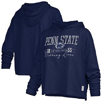 Women's Pressbox Navy Penn State Nittany Lions Castillo Slub Waist Length Long Sleeve Hoodie T-Shirt