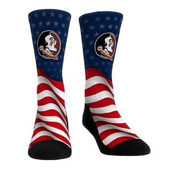 Unisex Rock Em Socks Florida State Seminoles Patriotic Flag Crew Socks