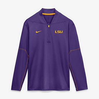 Men's Nike Purple LSU Tigers Sideline Dri-FIT Long Sleeve Half-Zip Pullover