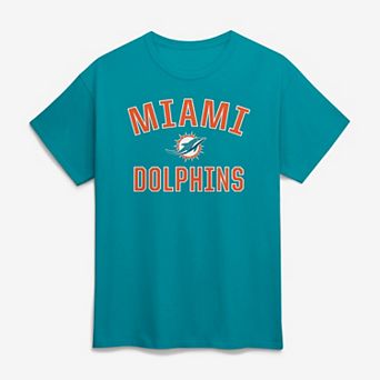 Men's Logo Athletic Aqua Miami Dolphins Cotton Victory Arch T-Shirt