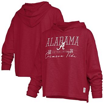 Women's Pressbox Crimson Alabama Crimson Tide Castillo Slub Waist Length Long Sleeve Hooded T-Shirt
