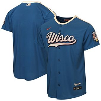 Youth Nike Mineral Blue Milwaukee Brewers 2026 City Connect Stadium Jersey