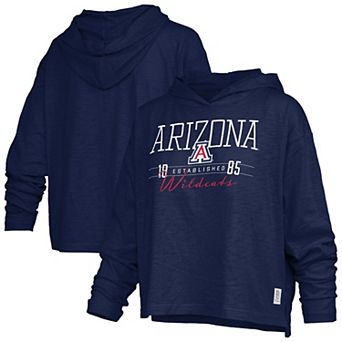 Women's Pressbox Navy Arizona Wildcats Castillo Slub Waist Length Long Sleeve Hooded T-Shirt