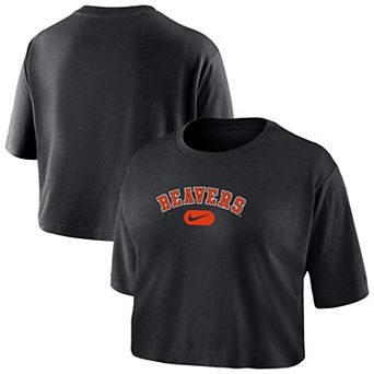 Women's Nike Black Oregon State Beavers Dri-FIT Cropped T-Shirt