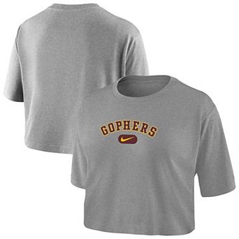 Women's Nike Gray Minnesota Golden Gophers Dri-FIT Cropped T-Shirt