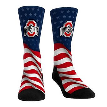 Unisex Rock Em Socks Ohio State Buckeyes Patriotic Flag Crew Socks