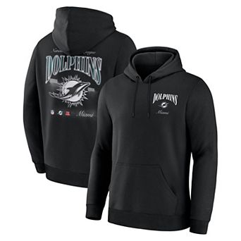 Men's Fanatics Black Miami Dolphins Back Logo Fleece Hoodie